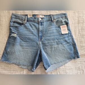 Signature By Levi Strauss & Co Womens Size 18 | W34 High Rise 5" Shorts Blue NWT